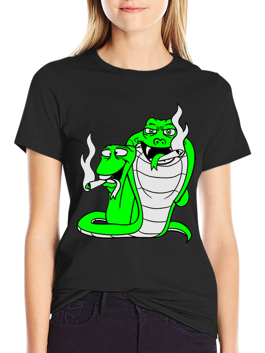 Cool Cobra Snakes Smoking Joint T-Shirt
