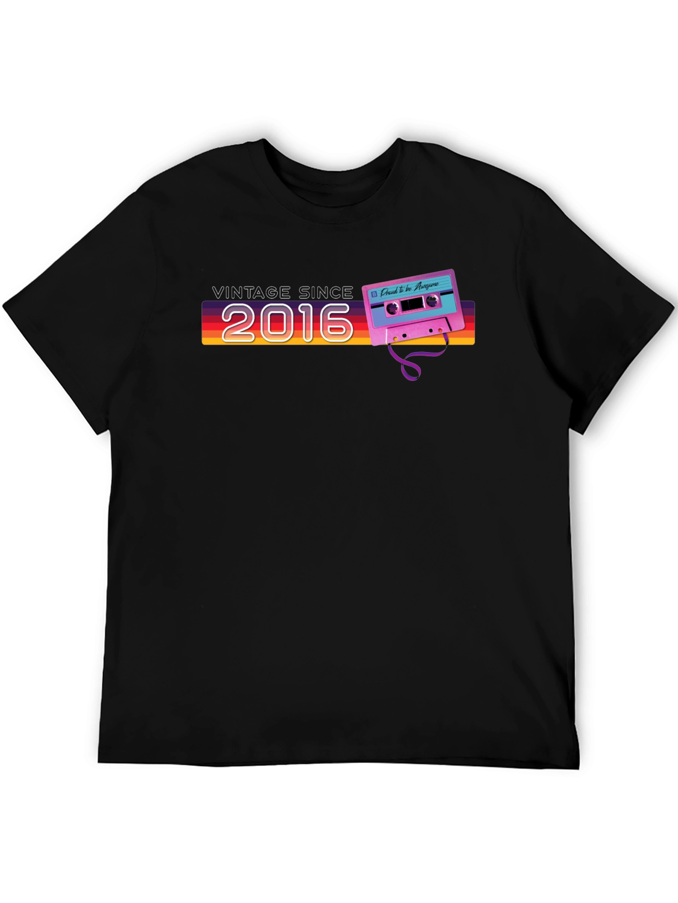 Vintage Since 2016 Cassette Tape Graphic T-Shirt