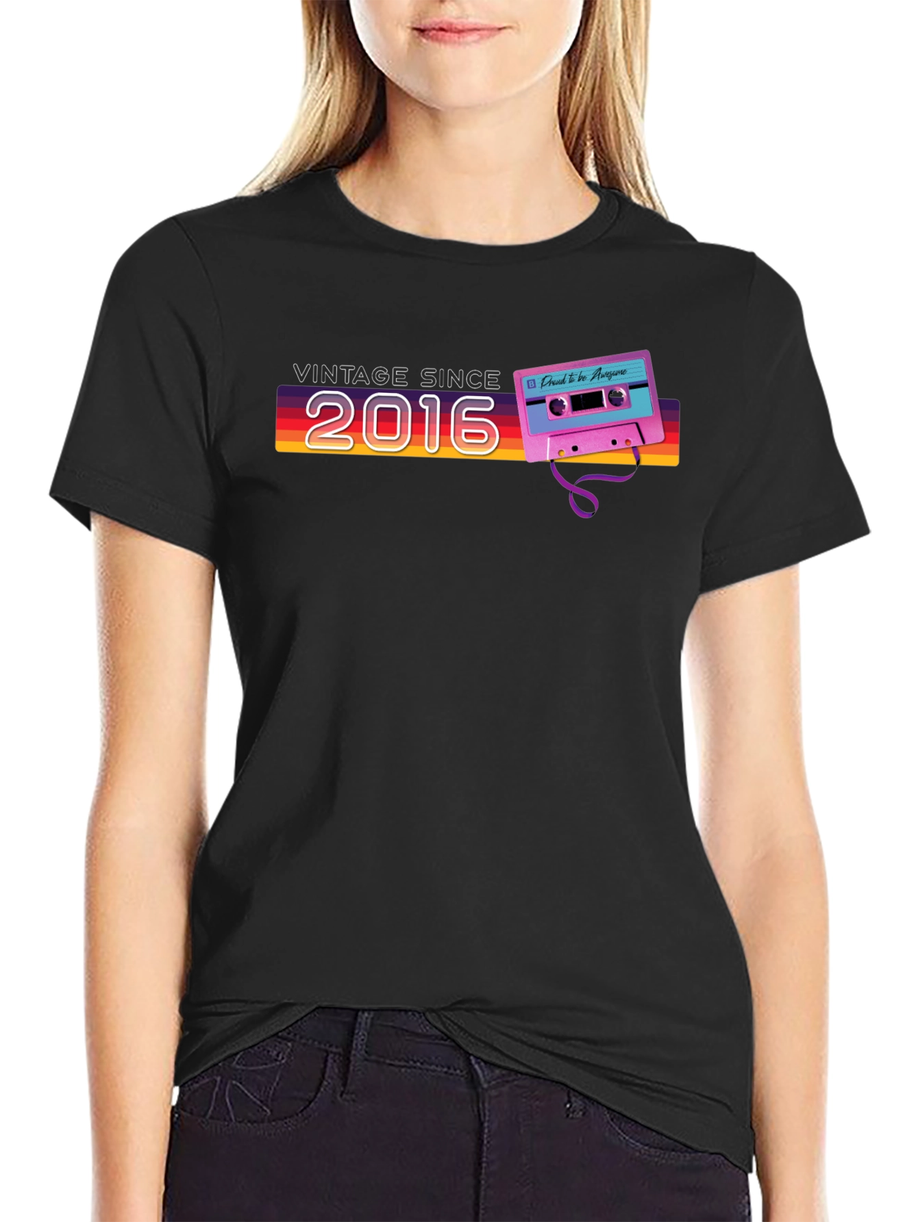 Vintage Since 2016 Cassette Tape Graphic T-Shirt