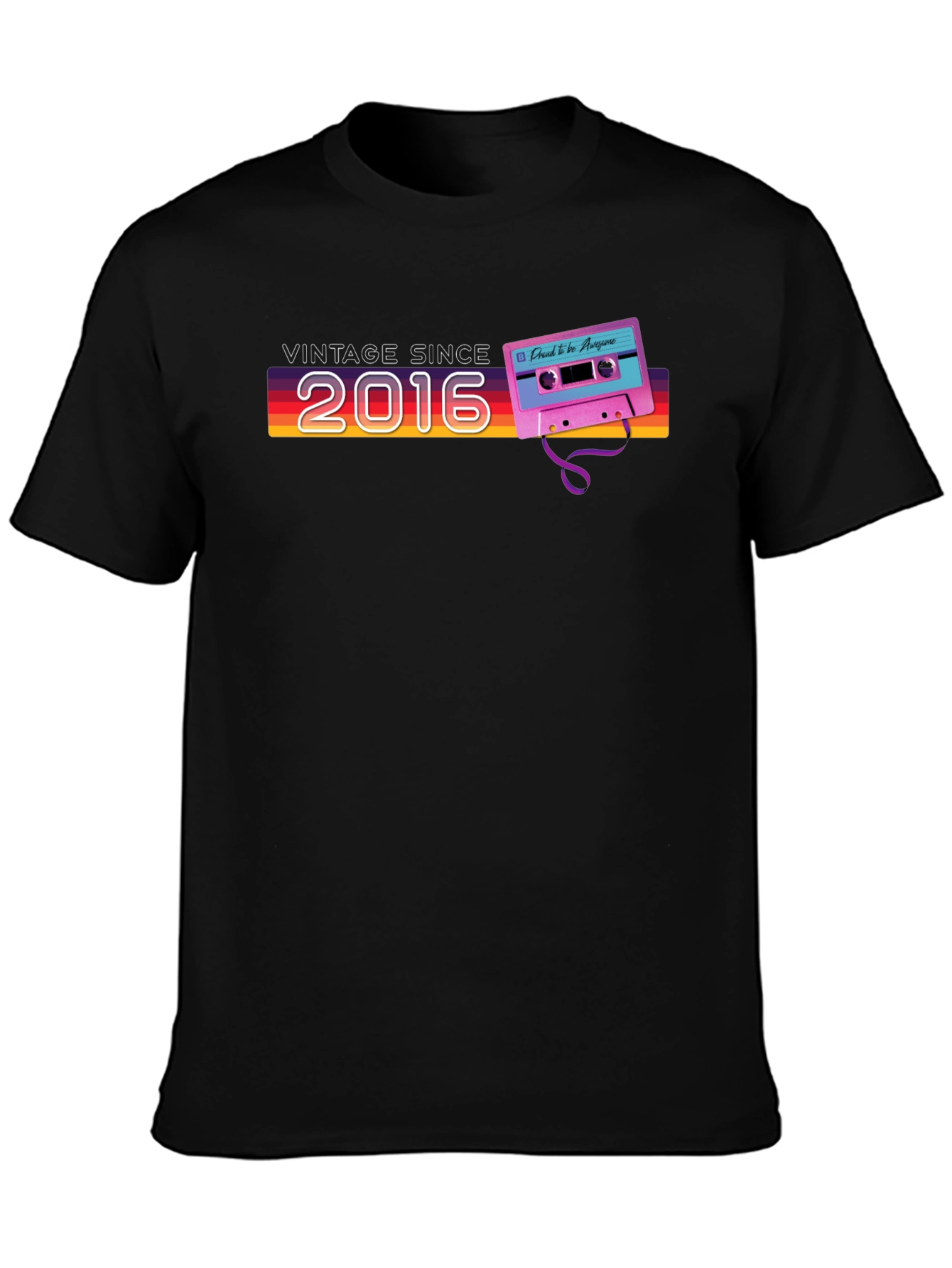 Vintage Since 2016 Cassette Tape Graphic T-Shirt