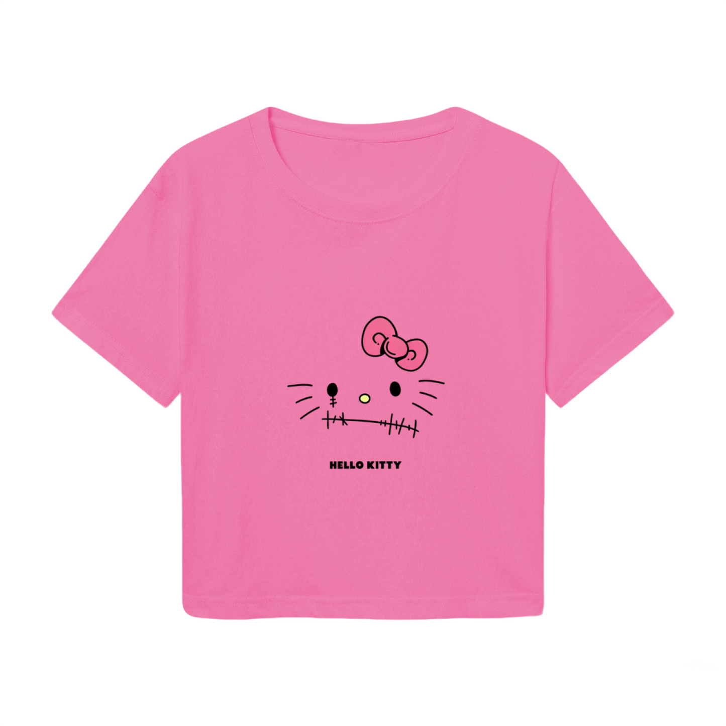 Spooky Stitch?Style Hello Kitty Pink Cropped Tee
