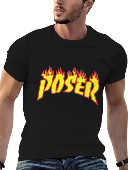 Poser Flame Graphic Black T-Shirt