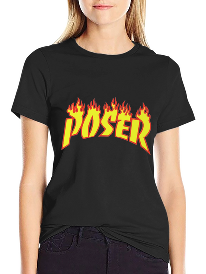 Poser Flame Graphic Black T-Shirt