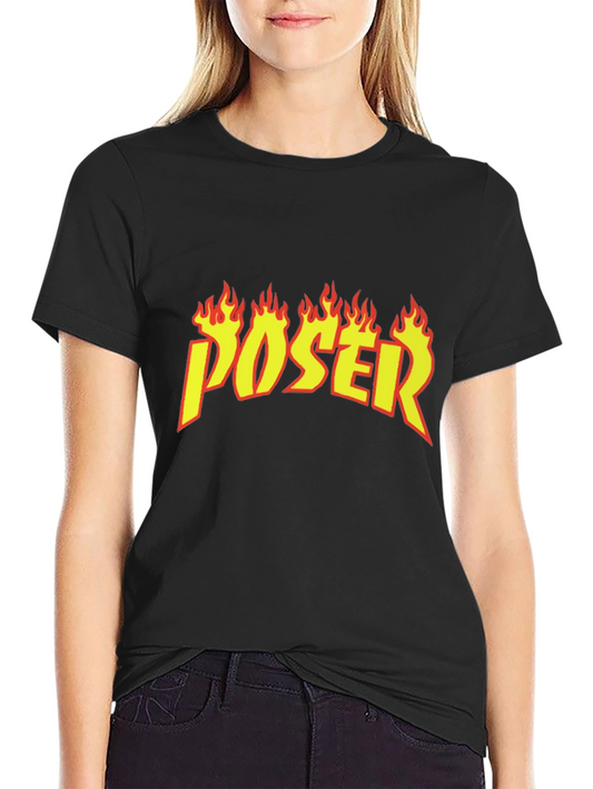 Poser Flame Graphic Black T-Shirt