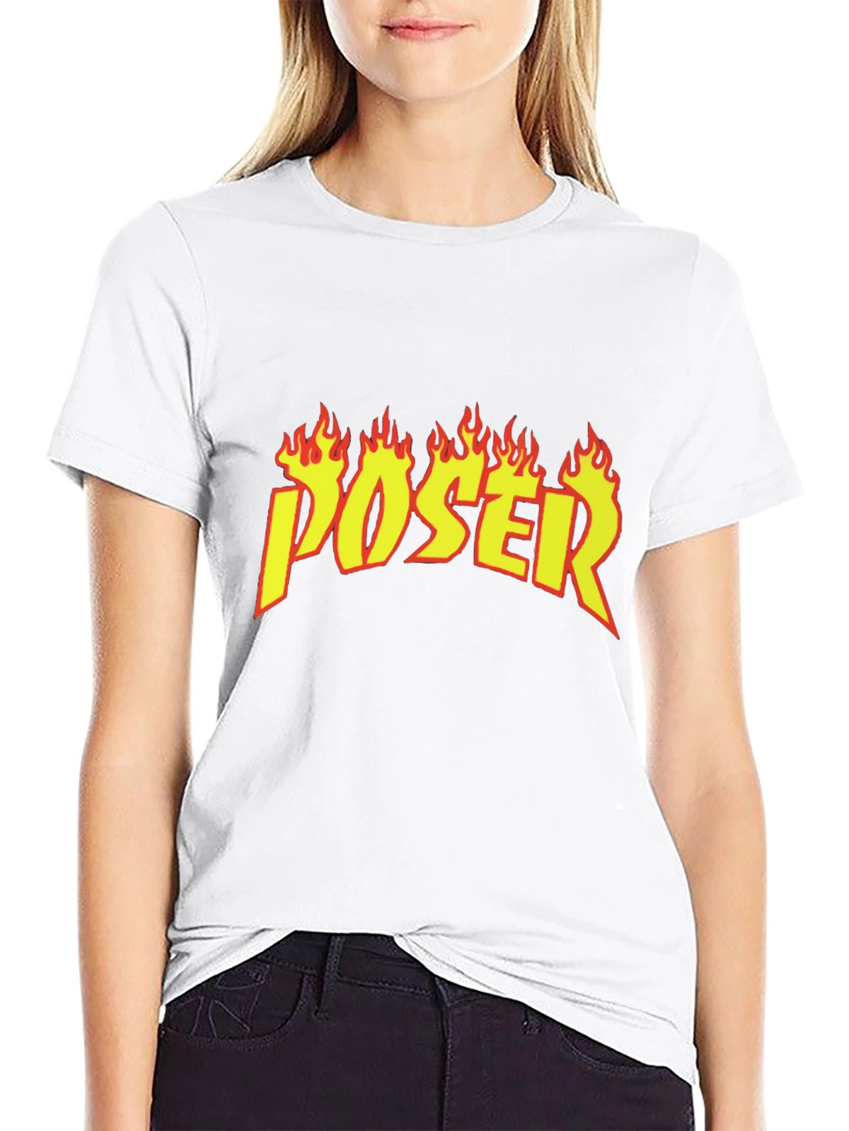 Poser Flame Graphic Black T-Shirt