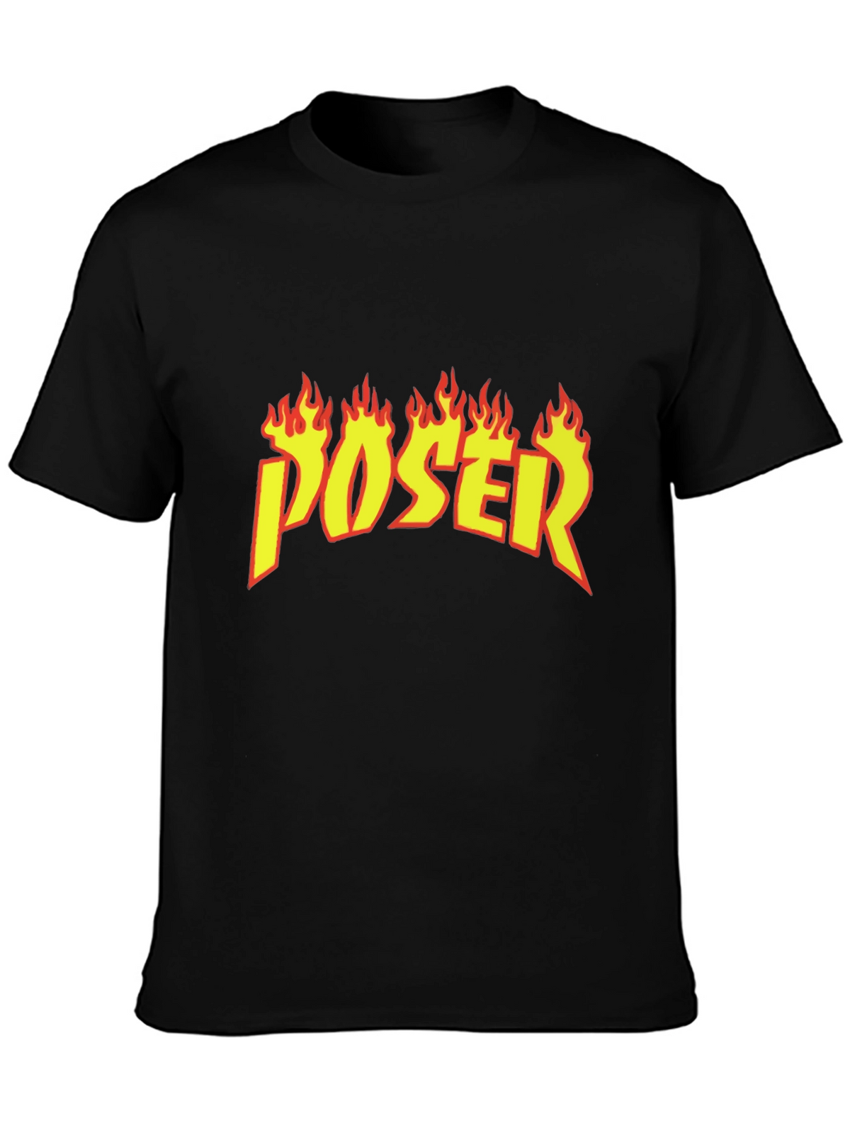 Poser Flame Graphic Black T-Shirt