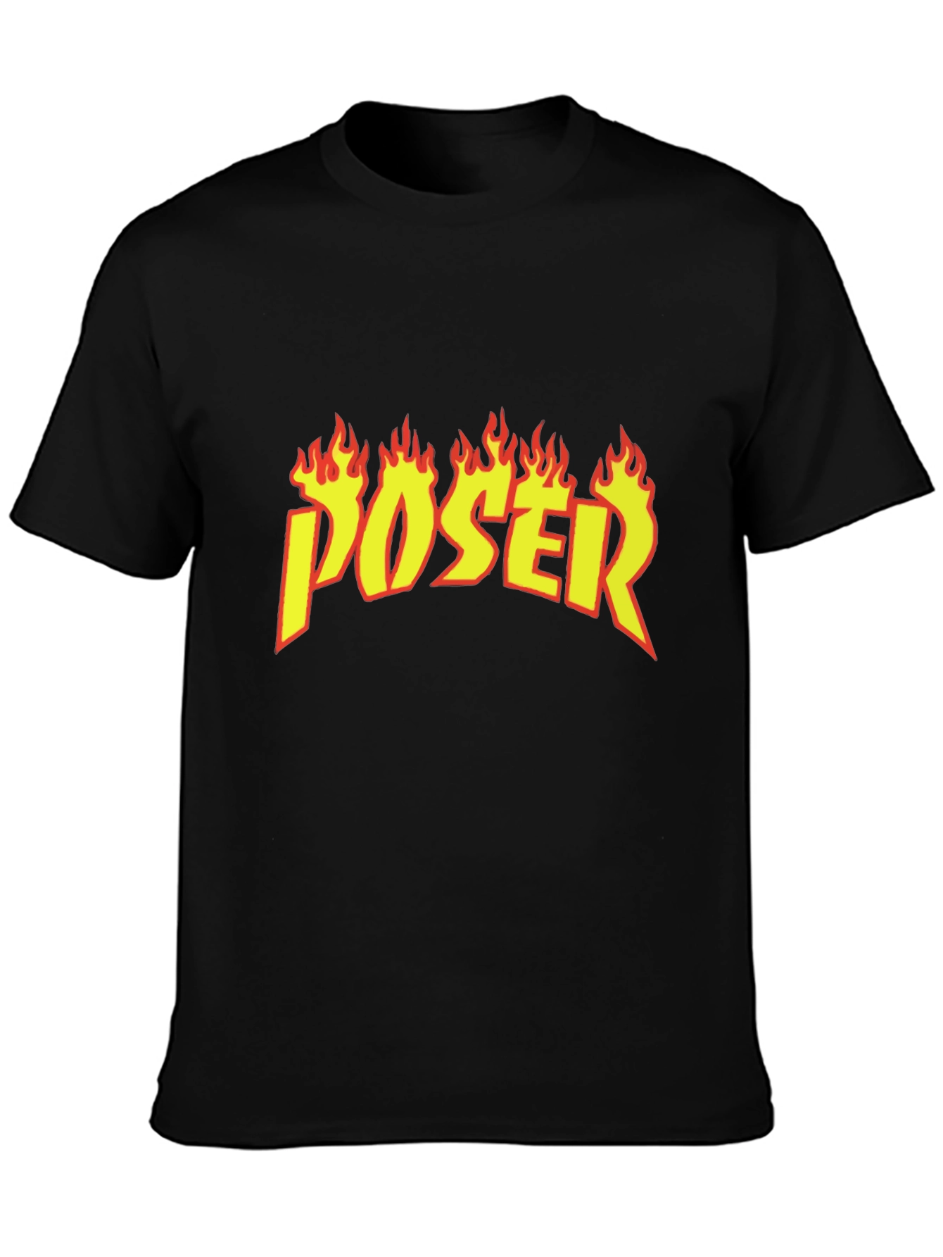 Poser Flame Graphic Black T-Shirt