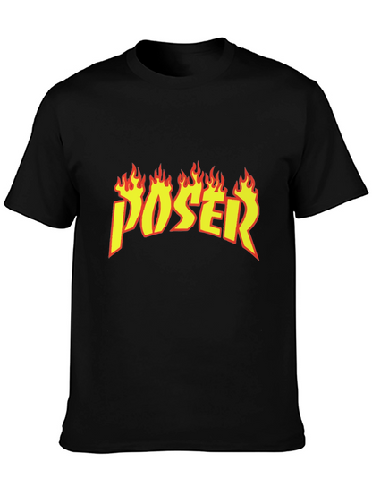 Poser Flame Graphic Black T-Shirt