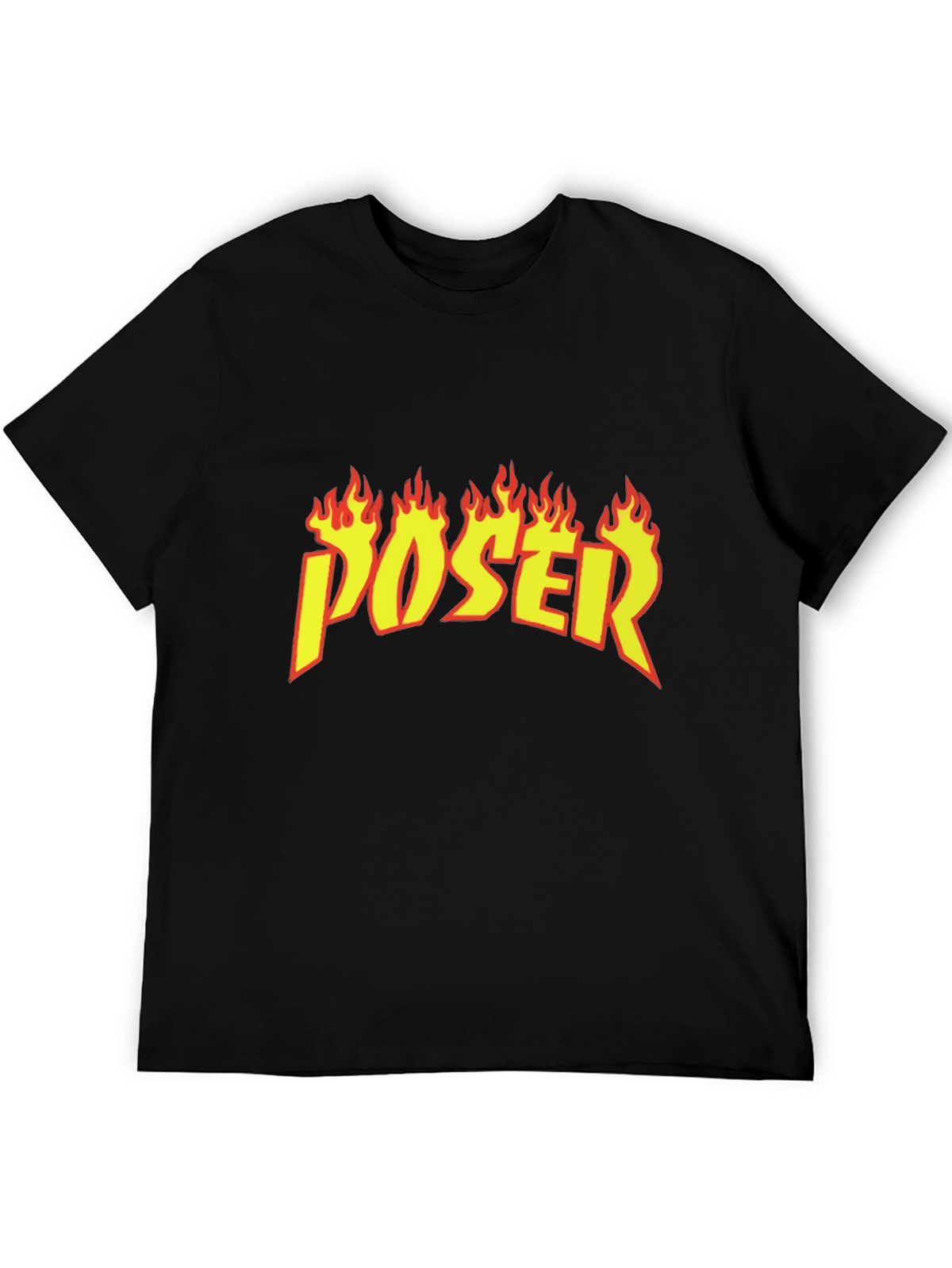Poser Flame Graphic Black T-Shirt