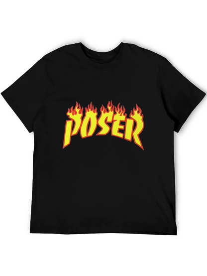 Poser Flame Graphic Black T-Shirt