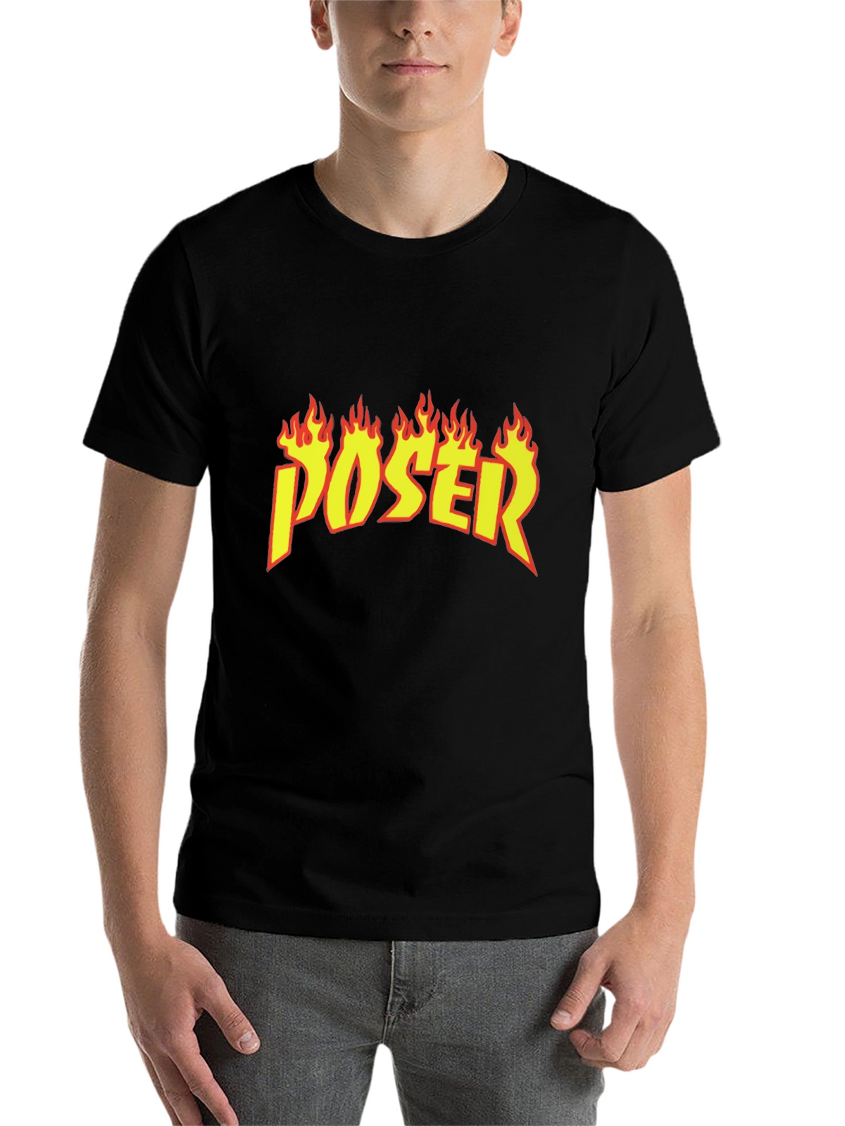 Poser Flame Graphic Black T-Shirt