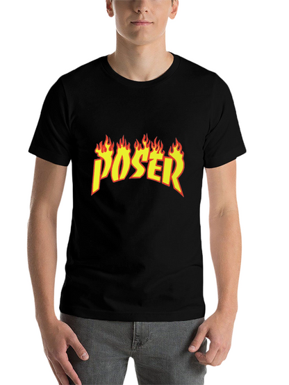 Poser Flame Graphic Black T-Shirt