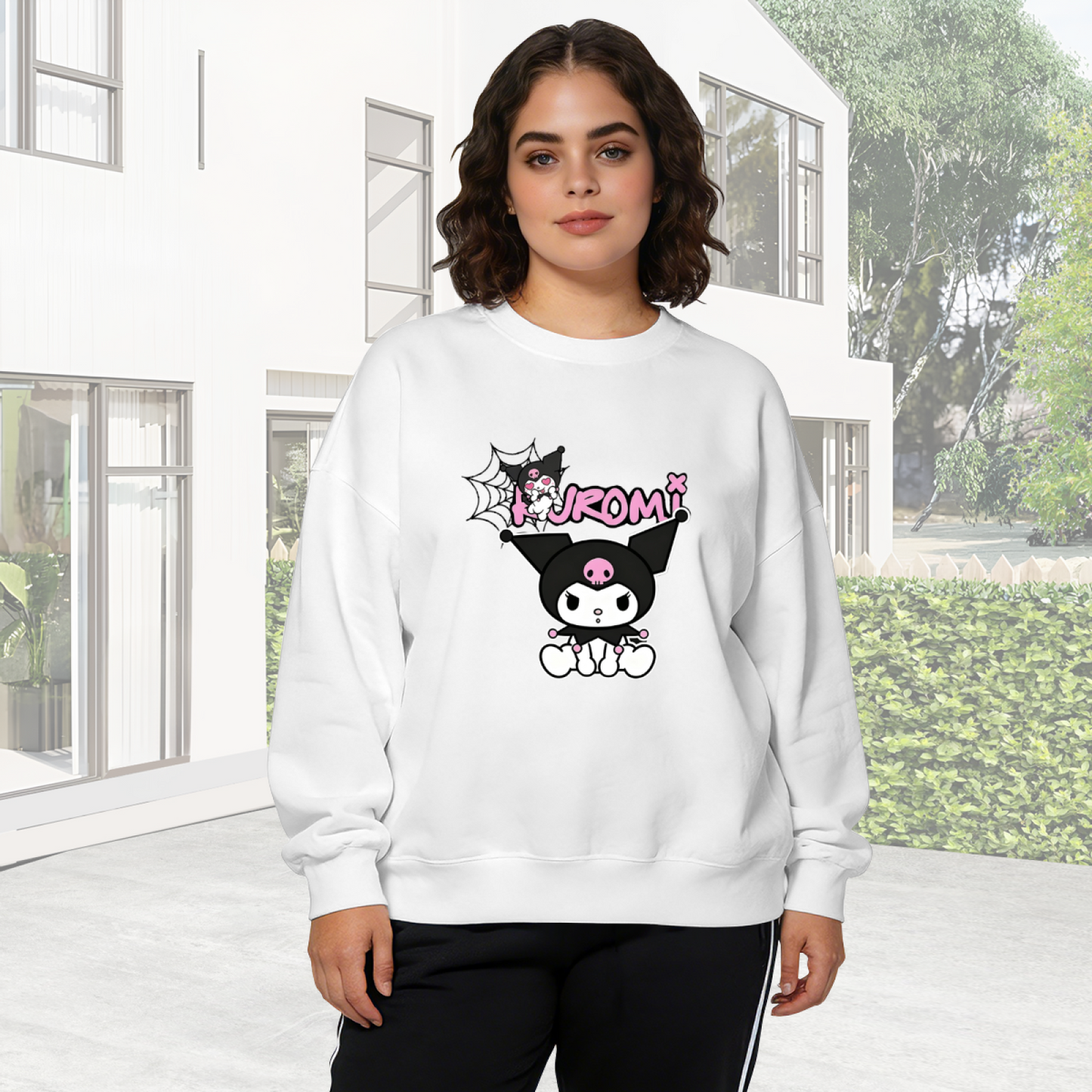 Gothic Spider?Web Kuromi Y2K Style Crewneck Sweatshirt