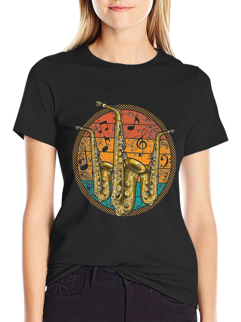 Retro Saxophone Music T-Shirt