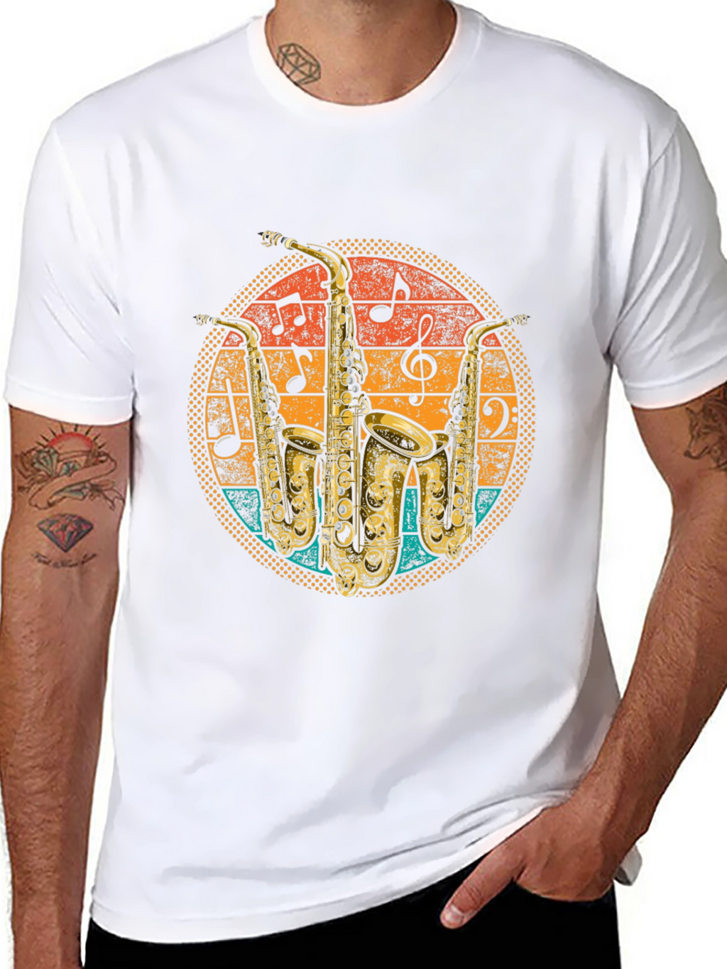 Retro Saxophone Music T-Shirt