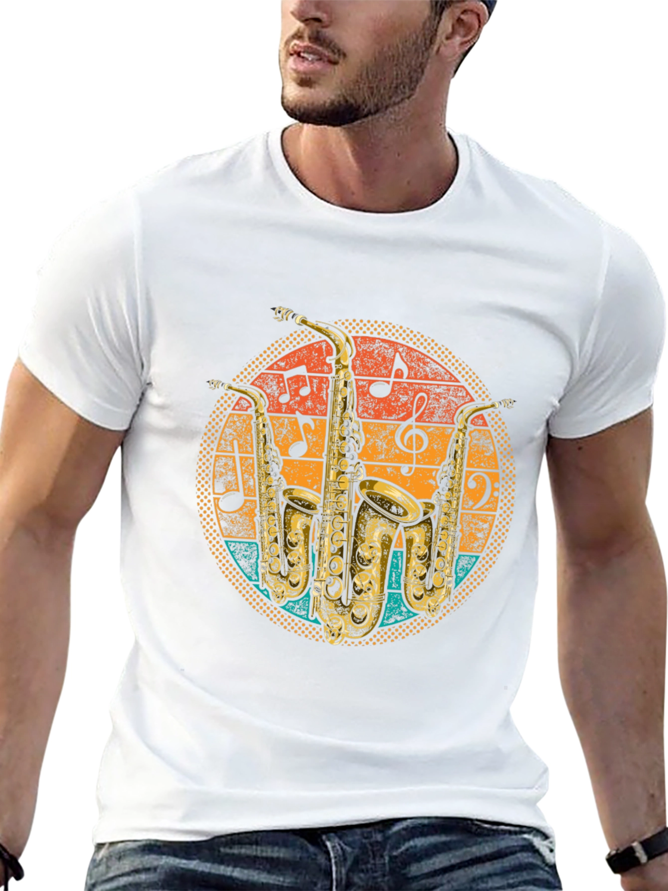 Retro Saxophone Music T-Shirt