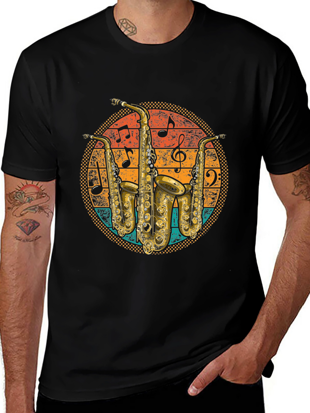 Retro Saxophone Music T-Shirt