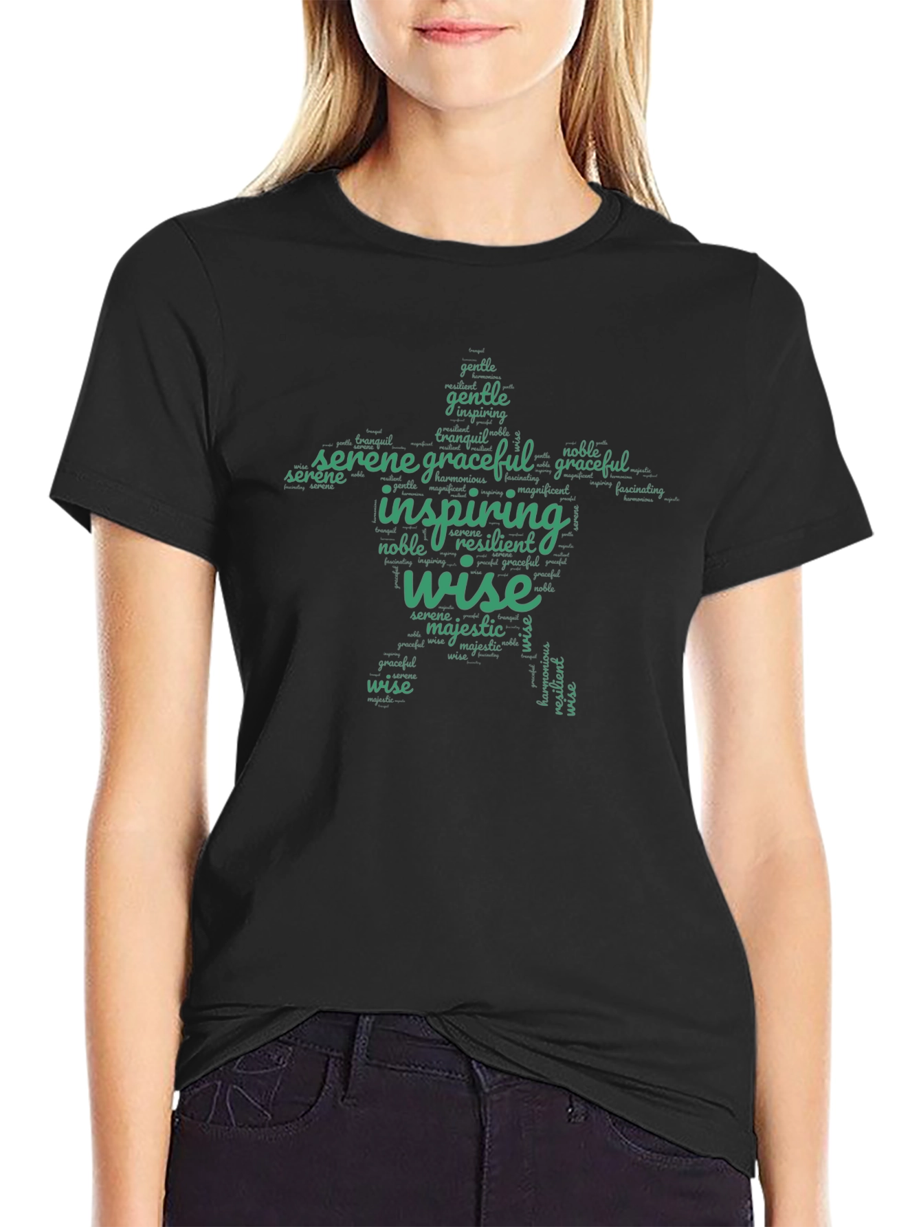 Inspiring Words T-Shirt - Wise Serene Graceful