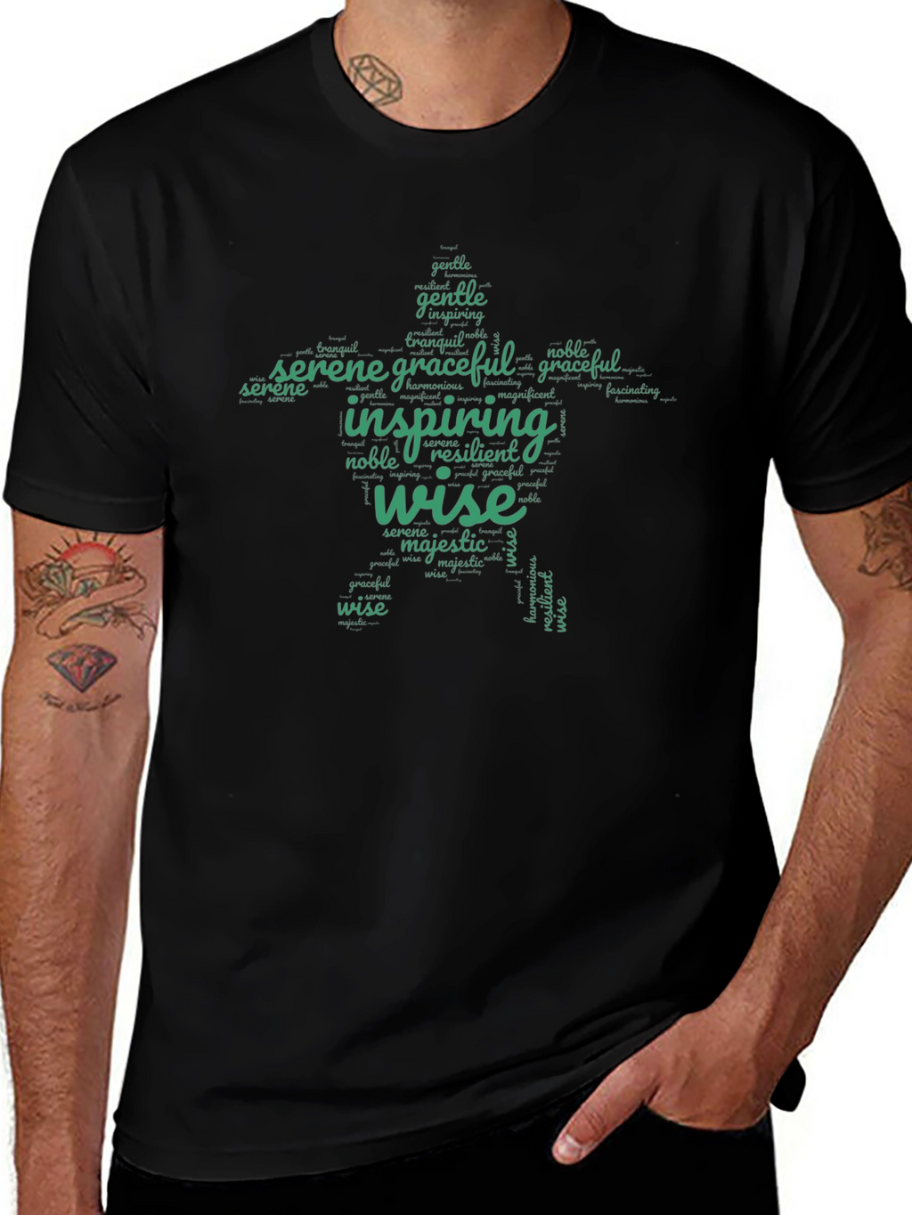 Inspiring Words T-Shirt - Wise Serene Graceful