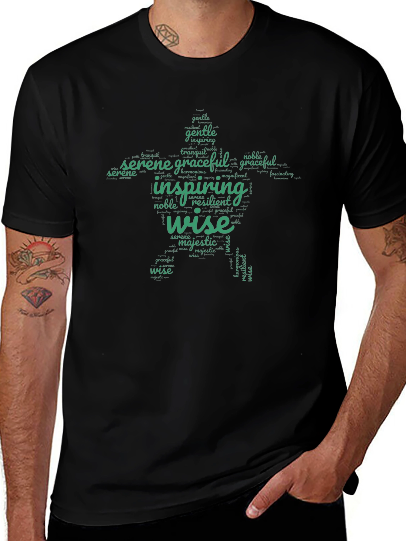 Inspiring Words T-Shirt - Wise Serene Graceful