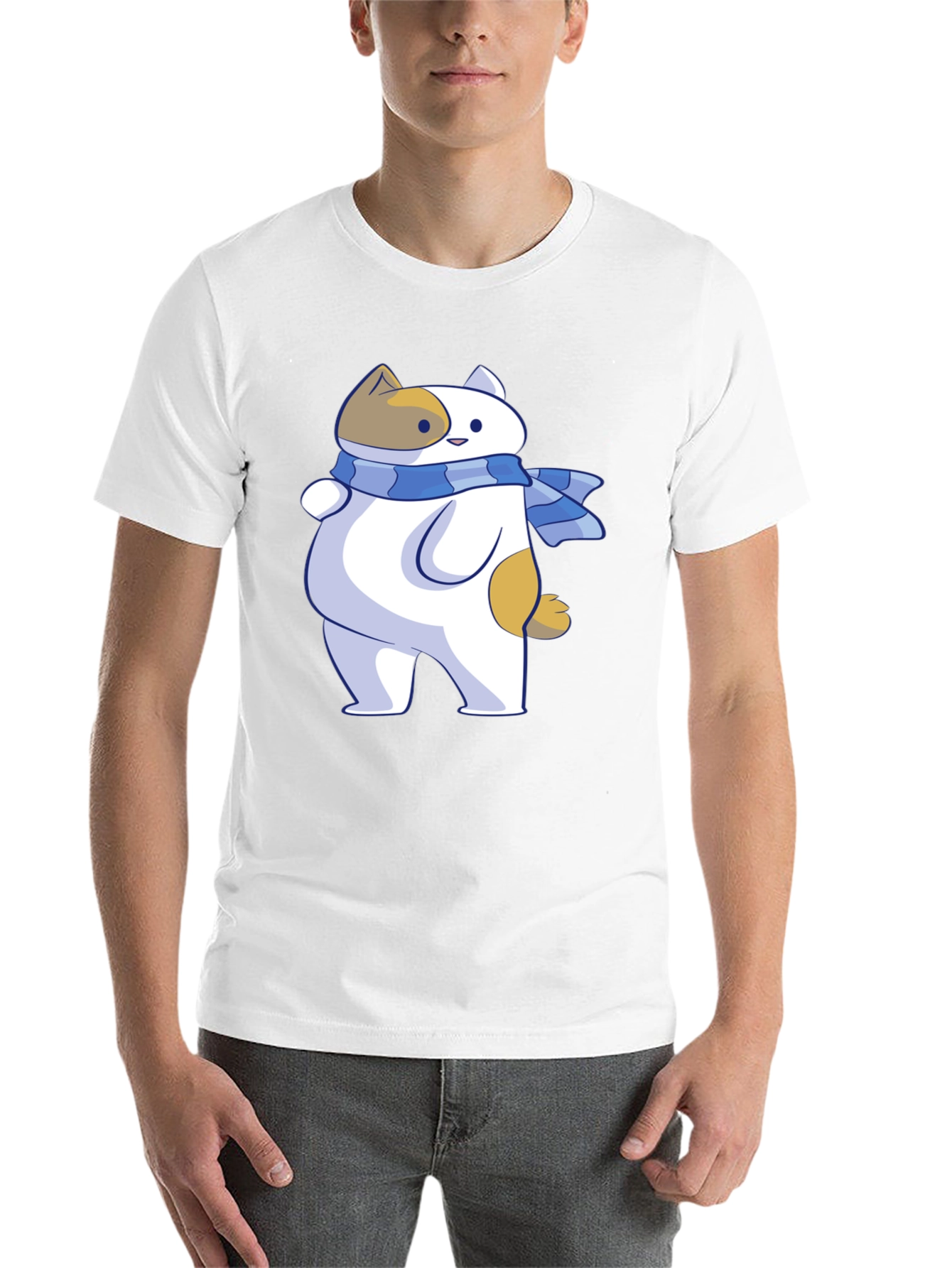Cartoon Cat T-Shirt - Unisex Black Tee