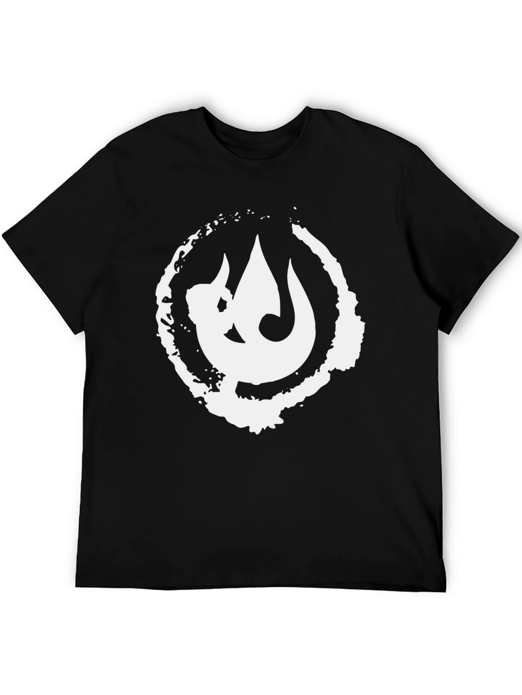 Black T-Shirt with White Graphic Print