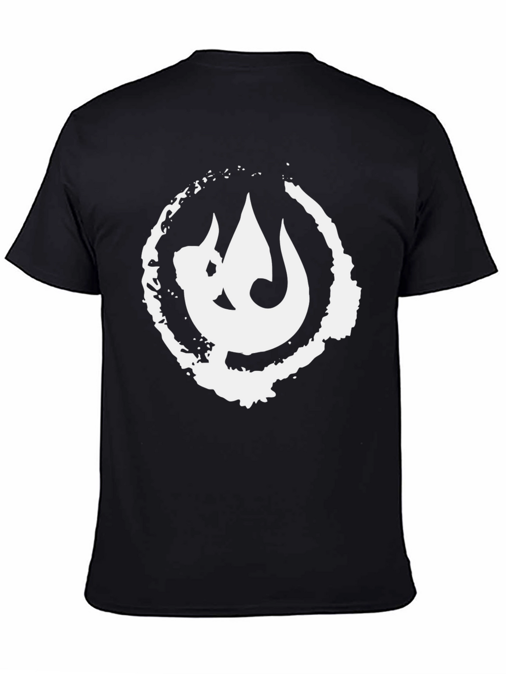 Black T-Shirt with White Graphic Print