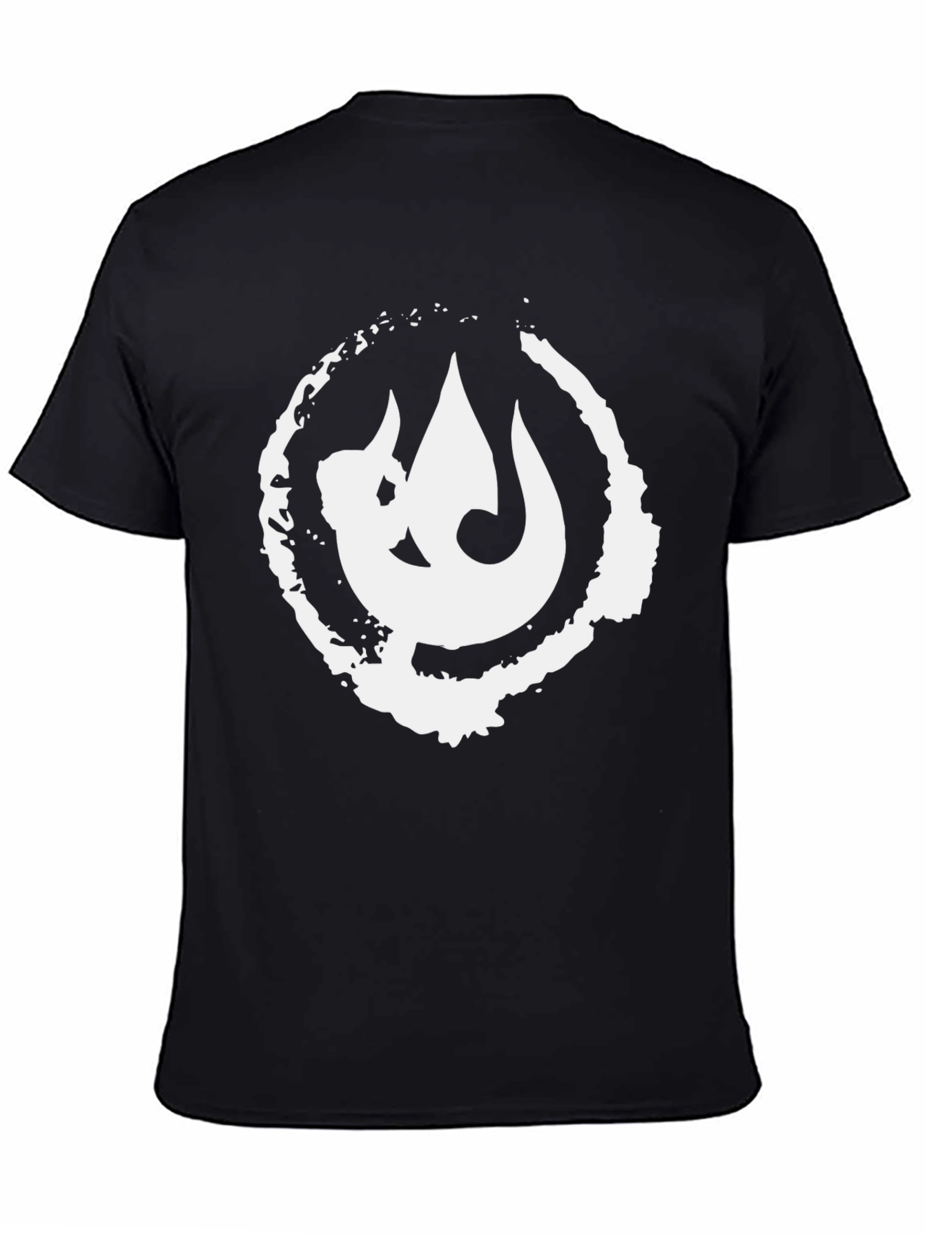 Black T-Shirt with White Graphic Print