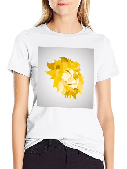 Geometric Lion Graphic Tee - Black