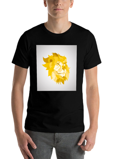 Geometric Lion Graphic Tee - Black