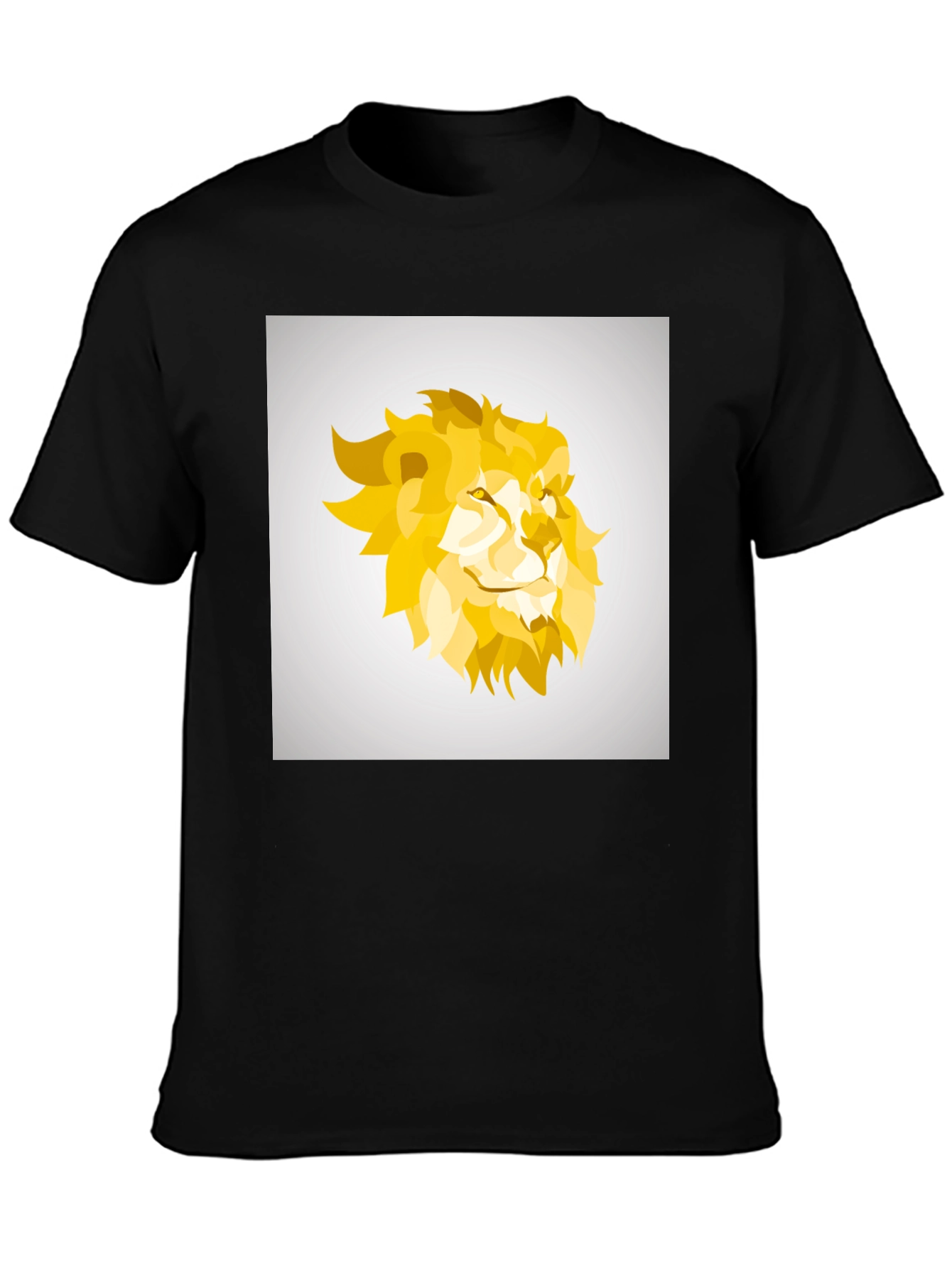 Geometric Lion Graphic Tee - Black