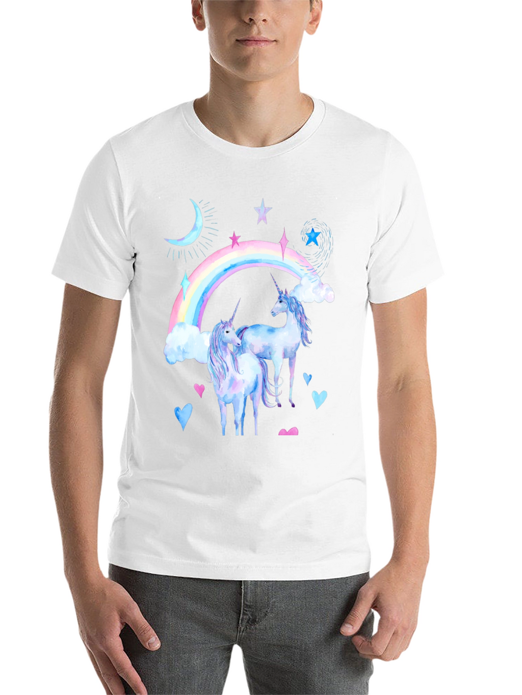 Unicorn Rainbow Black T-Shirt
