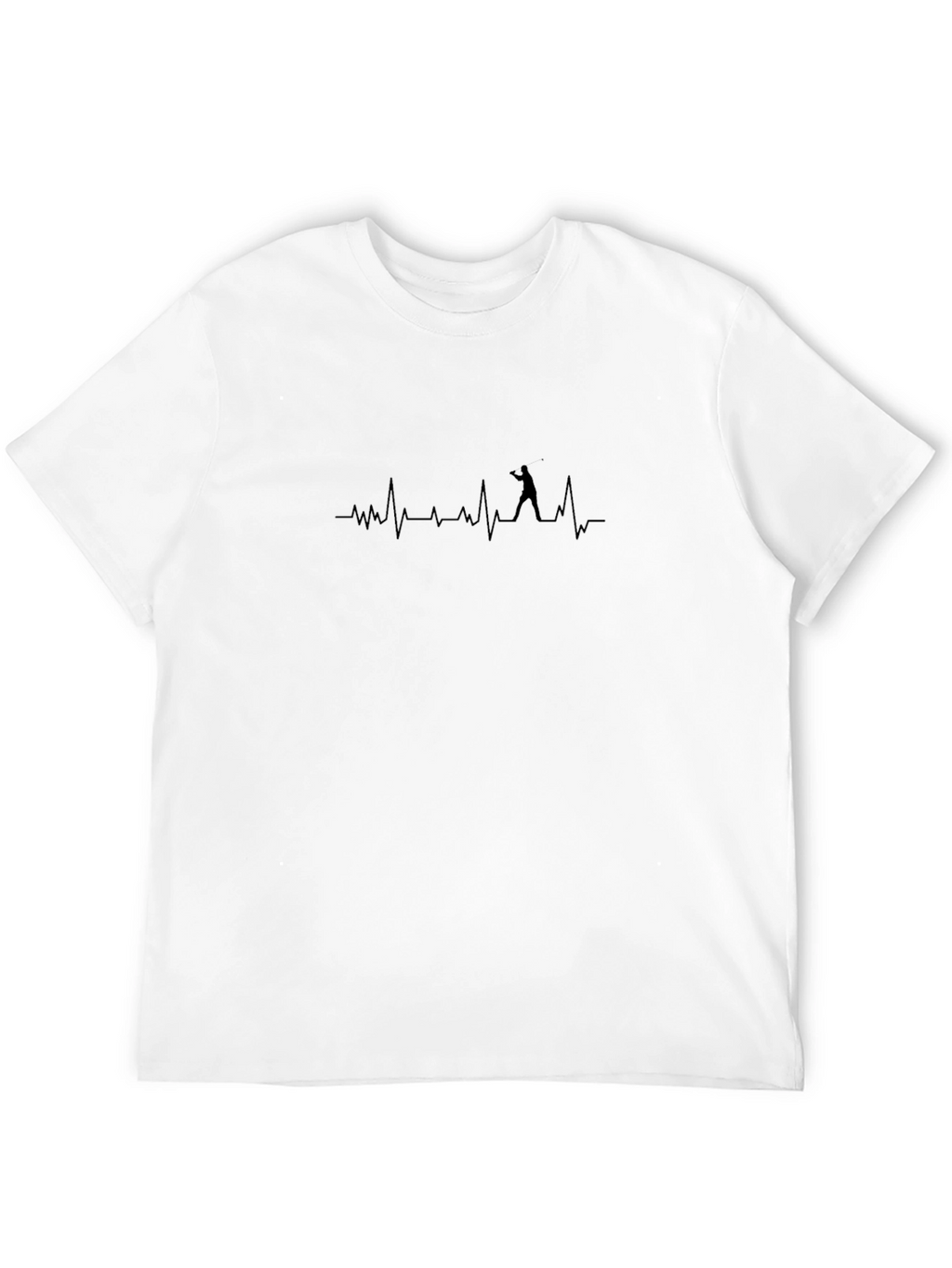Black T-Shirt with Golf Heartbeat Design