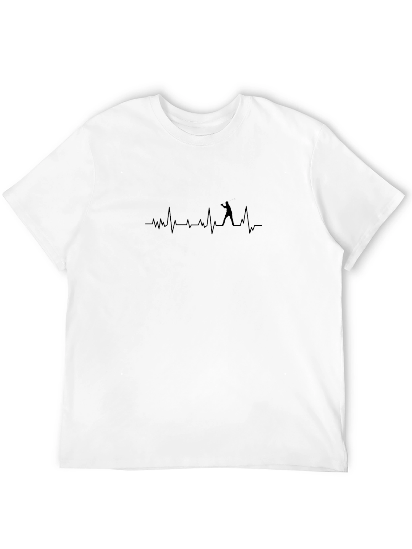 Black T-Shirt with Golf Heartbeat Design