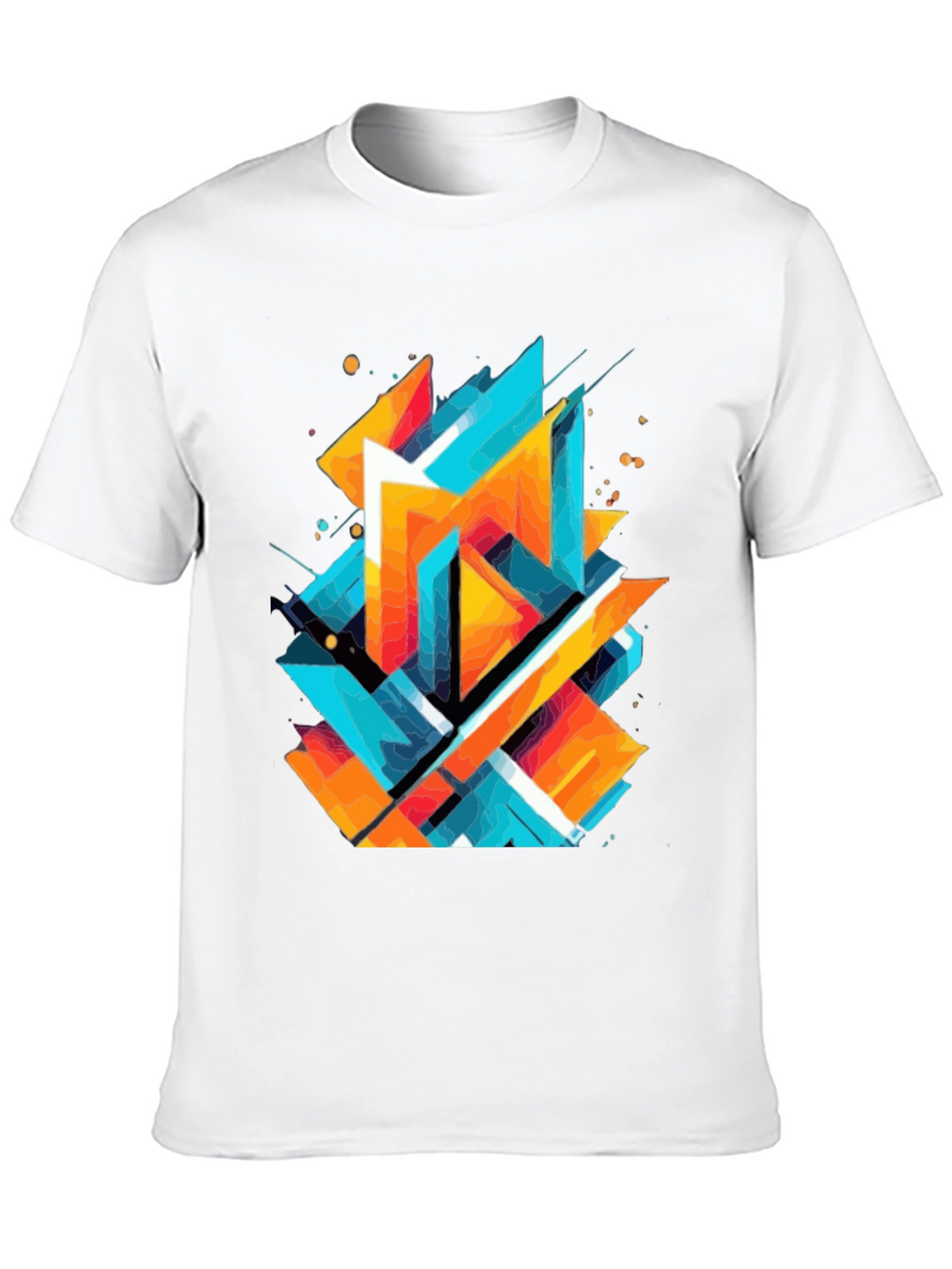 Abstract Geometric Graphic Print Black T-Shirt