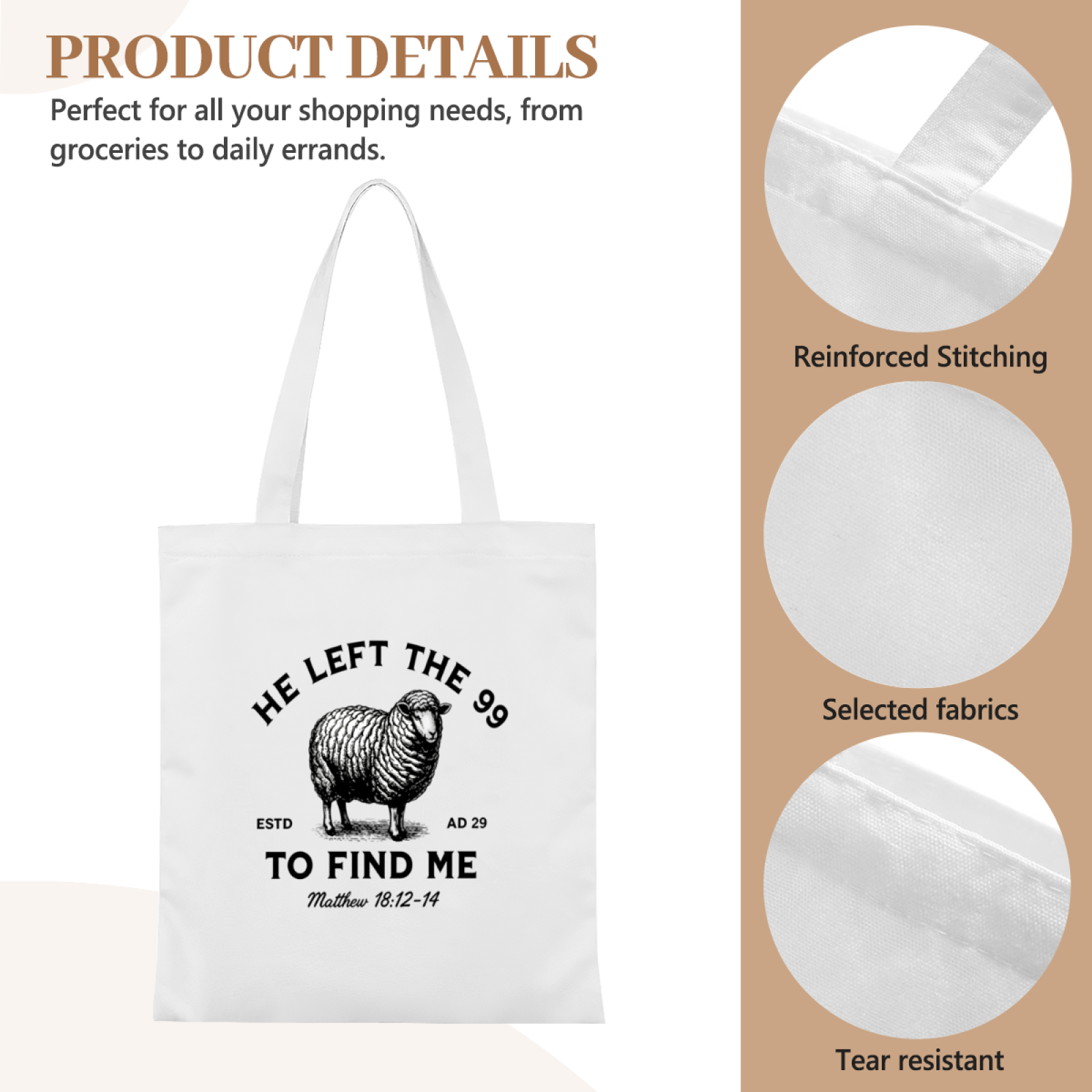 Multi Panel Adorable Cat Collage Canvas Tote | Cat Lover Large Student Handbag