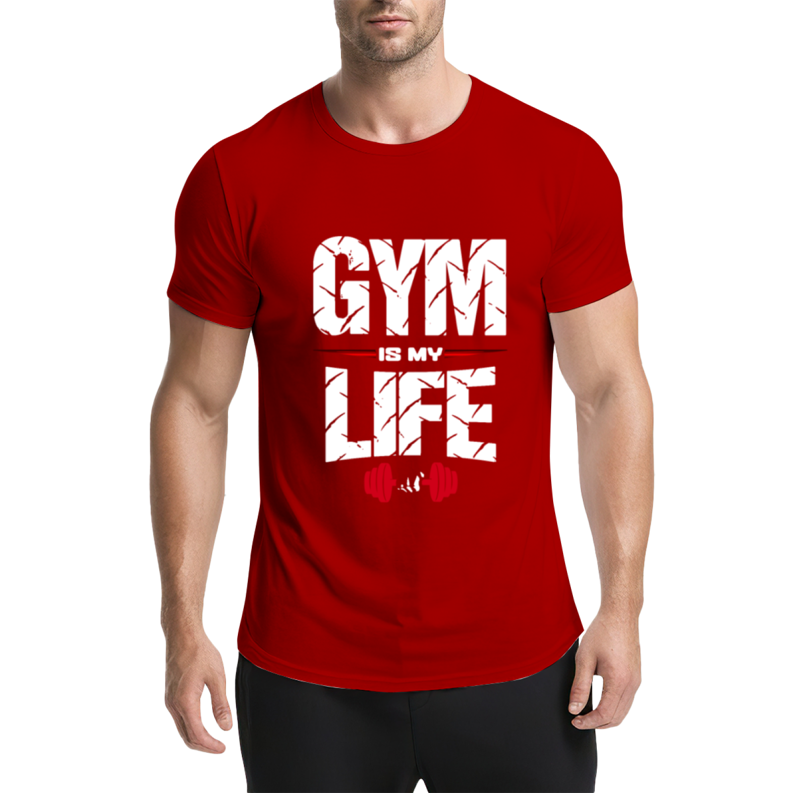 Gym Is My Life Dumbbell Fitness Motivational T-Shirt