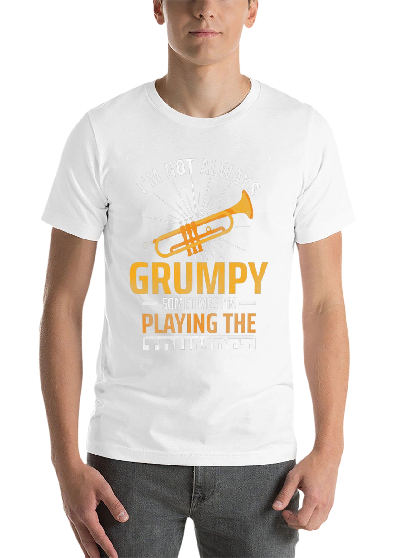 Grumpy Trumpet Player Graphic T-Shirt - Music Lover Tee
