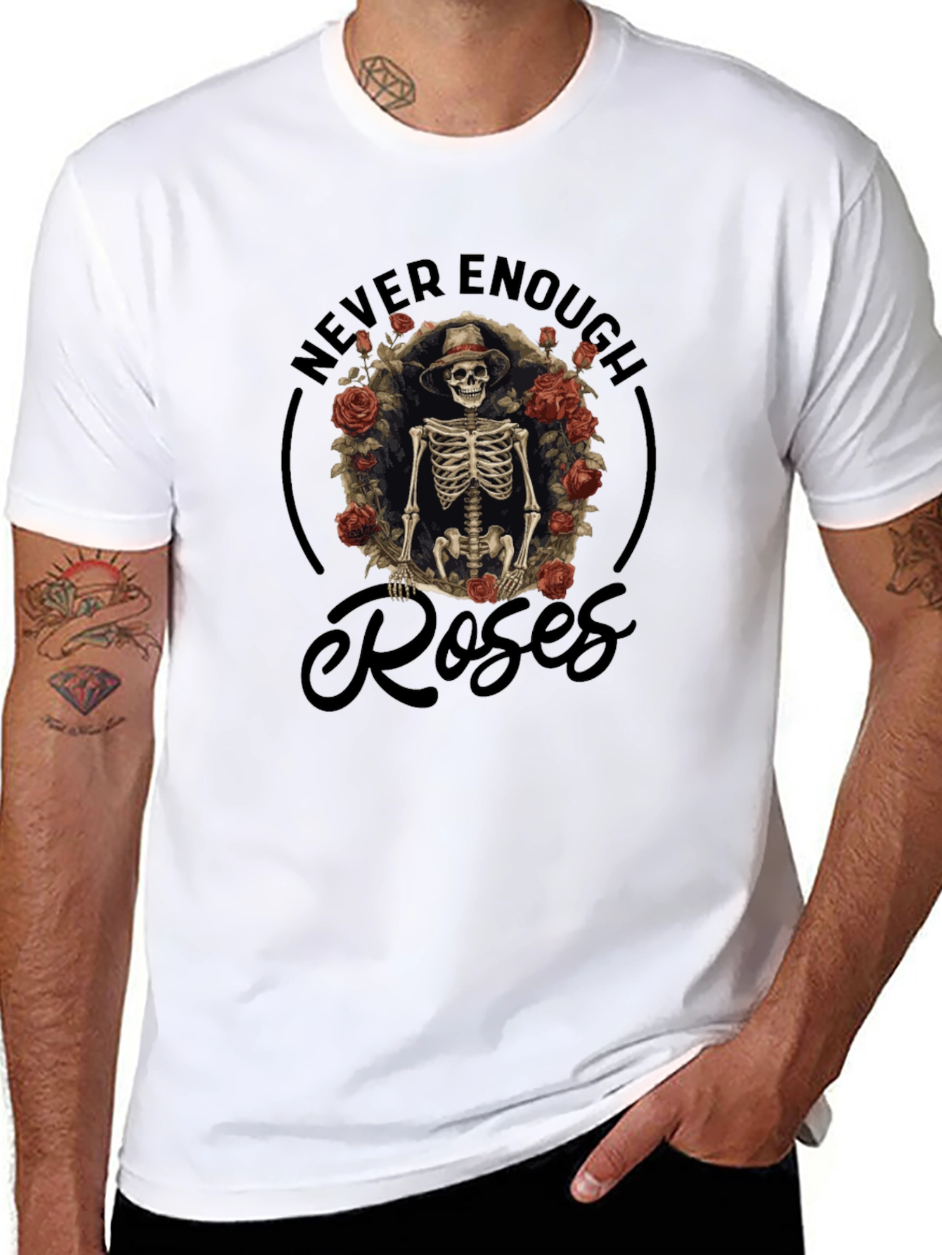 Never Enough Roses Skeleton T-Shirt
