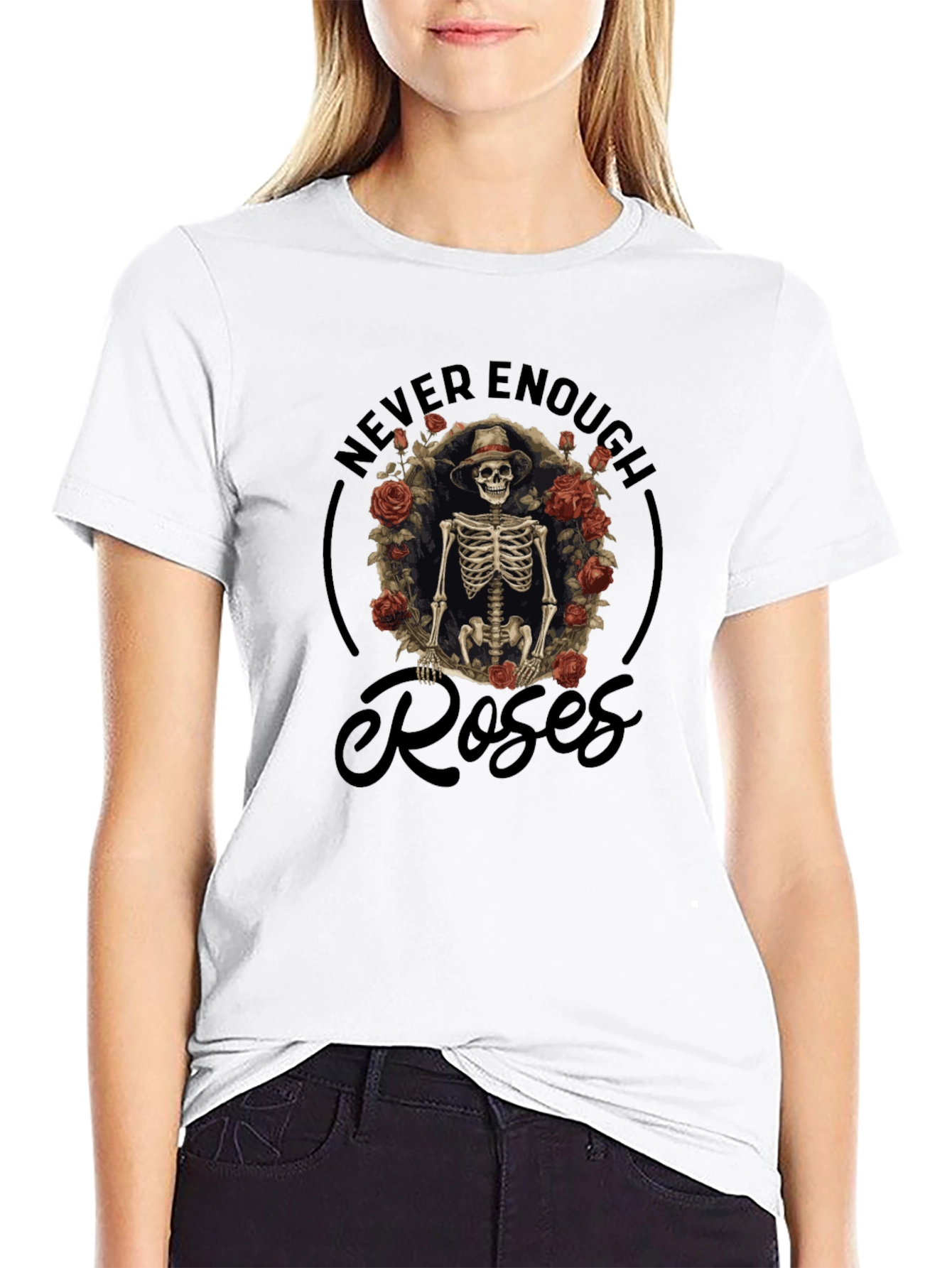 Never Enough Roses Skeleton T-Shirt