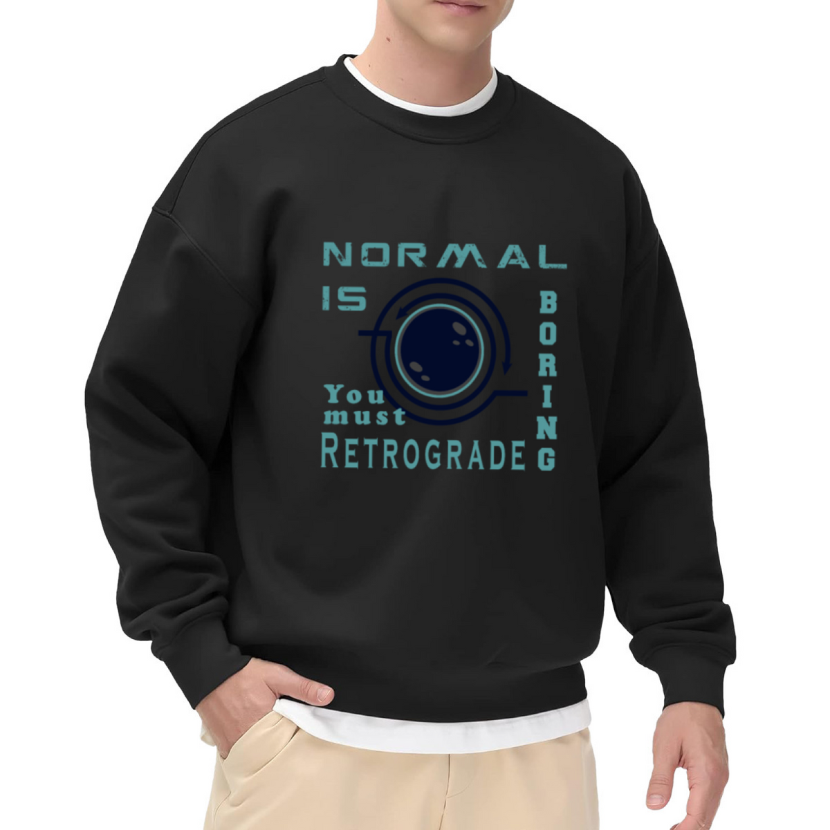 Normal Is Boring Crewneck Sweatshirt - Retro Quote Pullover, Unique Personality Streetwear, Vintage Graphic Top