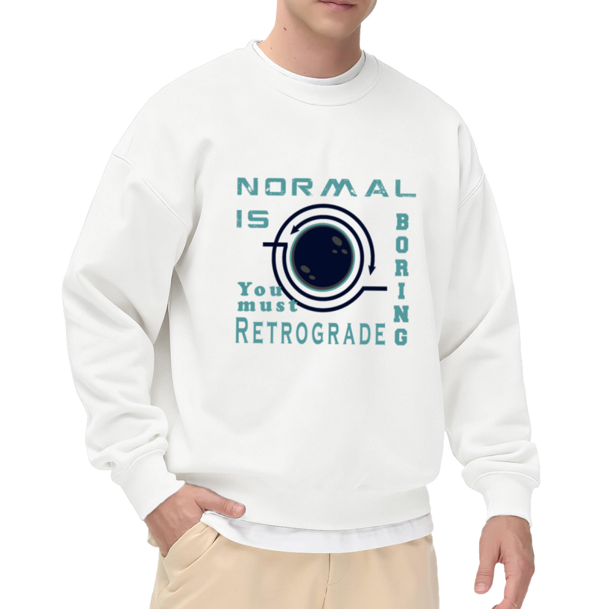 Normal Is Boring Crewneck Sweatshirt - Retro Quote Pullover, Unique Personality Streetwear, Vintage Graphic Top