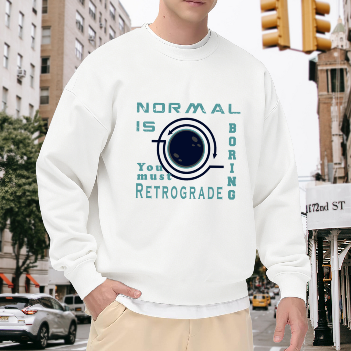 Normal Is Boring Crewneck Sweatshirt - Retro Quote Pullover, Unique Personality Streetwear, Vintage Graphic Top