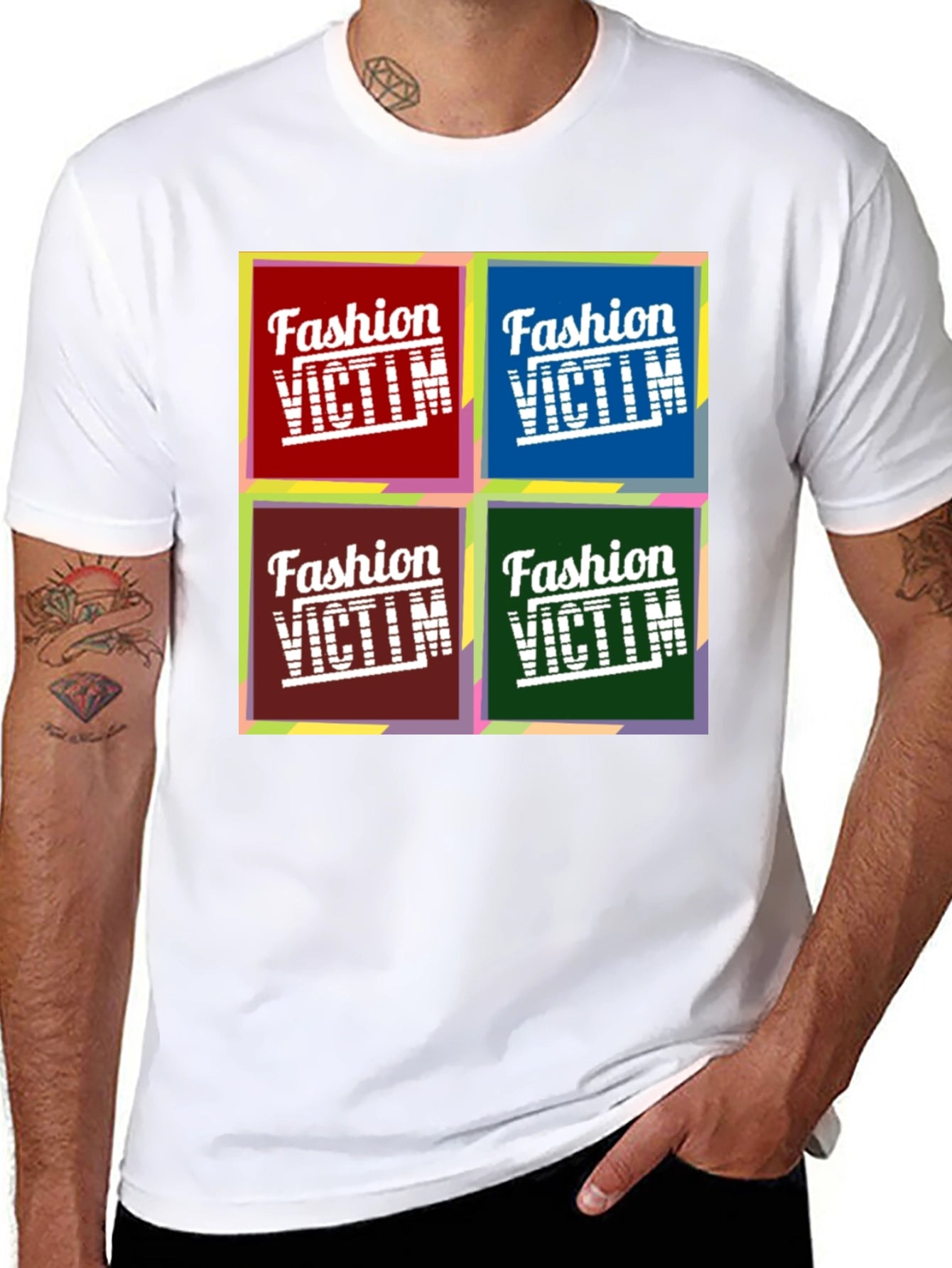 Fashion Victim Graphic Tee - Pop Art Design