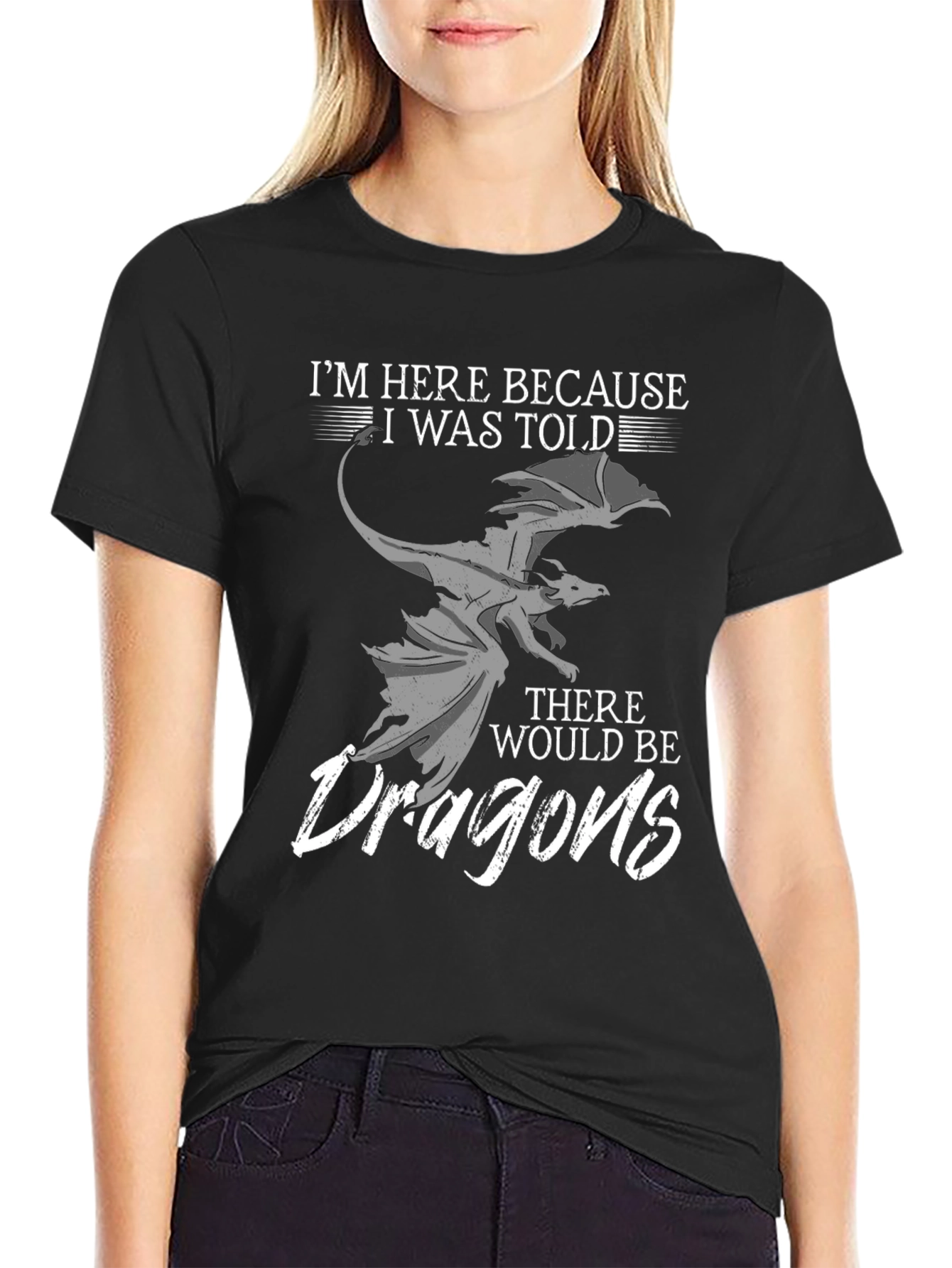 Dragon Graphic Tee - Im Here Because I Was Told