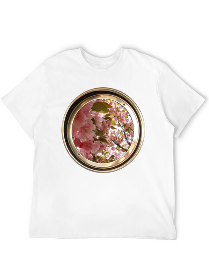 Floral Porthole Graphic Tee - Unique Design