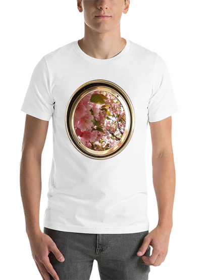 Floral Porthole Graphic Tee - Unique Design
