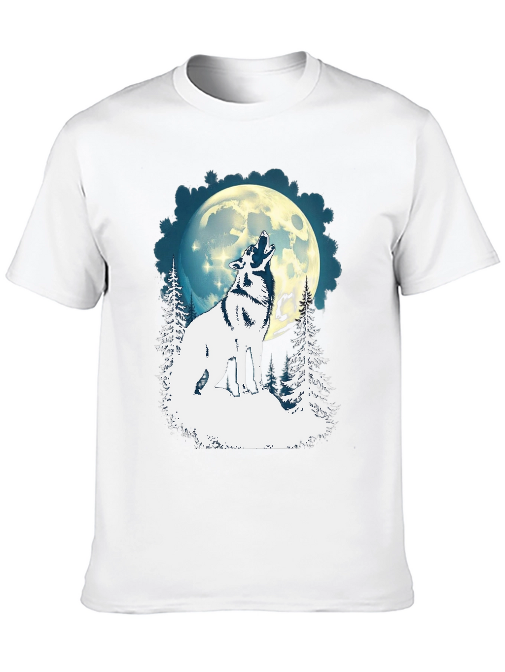 Wolf Howling Moon Graphic Tee - Black