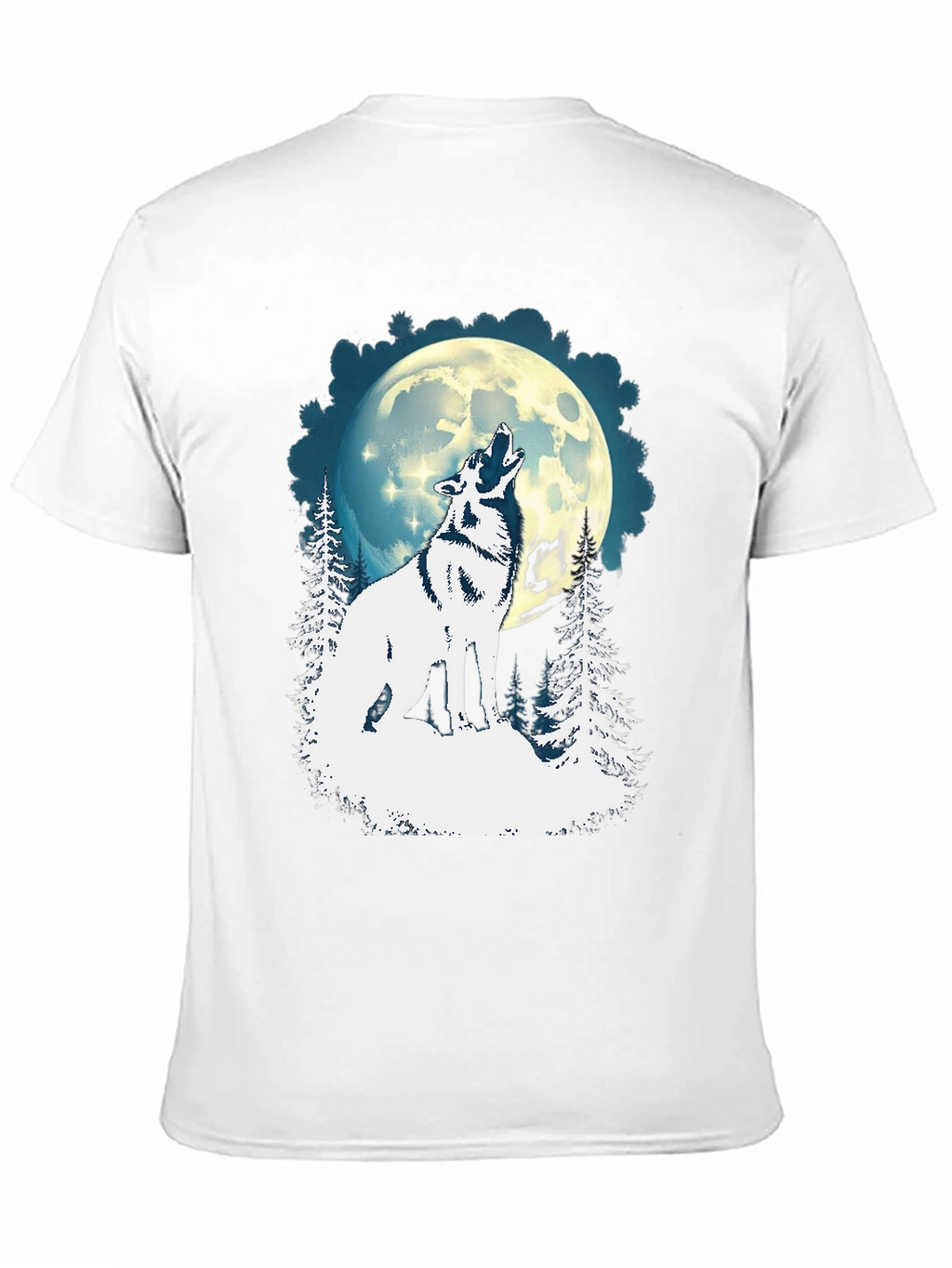 Wolf Howling Moon Graphic Tee - Black