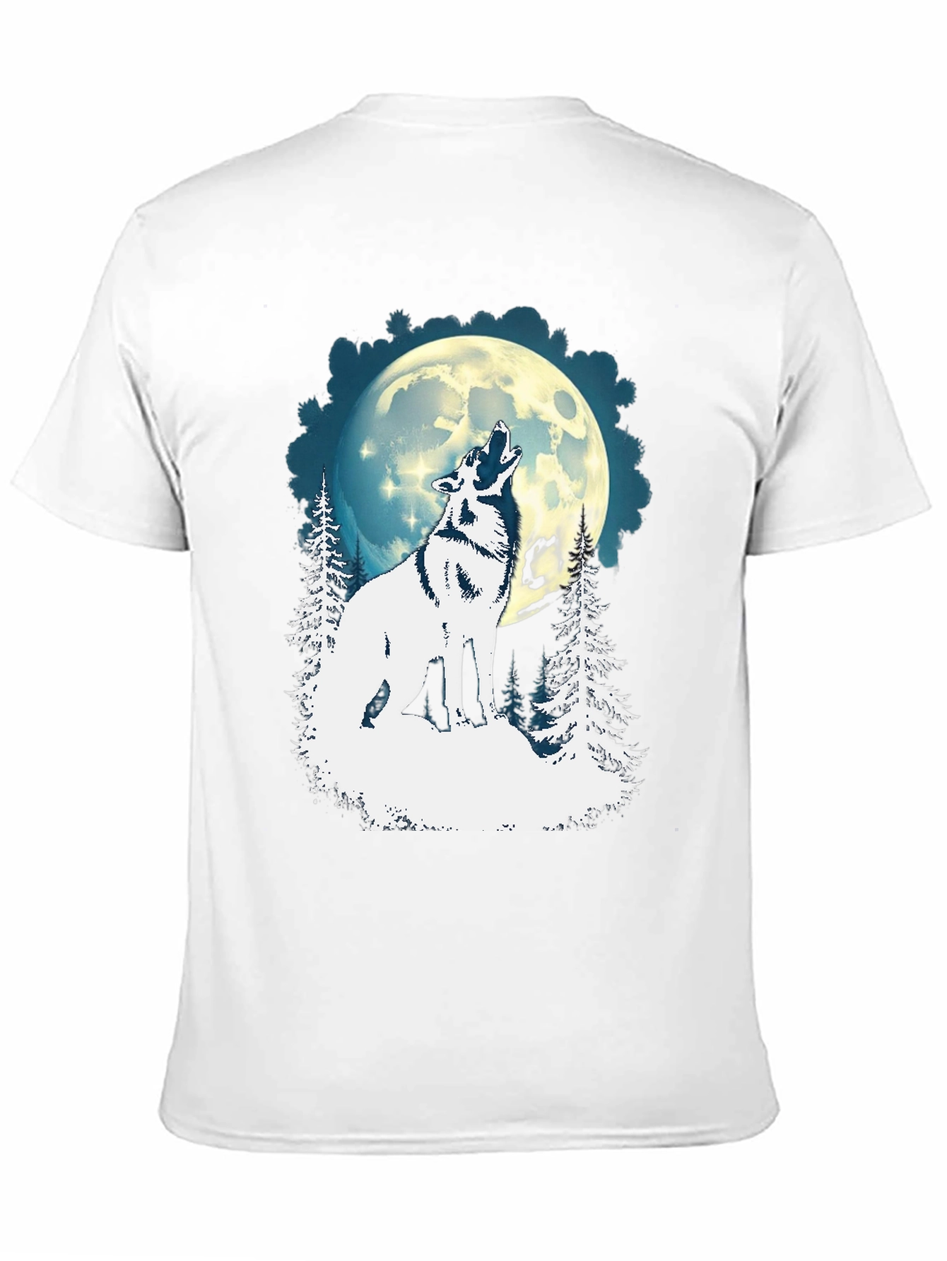 Wolf Howling Moon Graphic Tee - Black